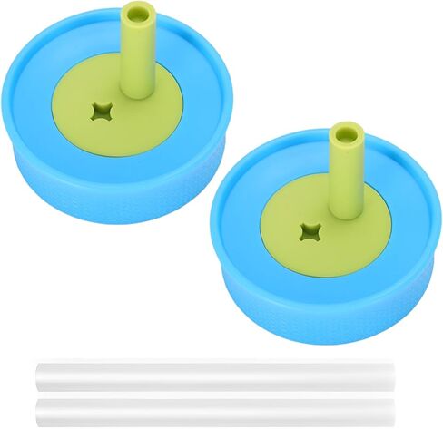 Compatible with Owala Kids Replacement Lid,Silicone Replacement Lid Fit for Owala Kids Insulation Stainless Steel Tumbler 12 Oz 15 Oz,with Spill Resistant Flexible Straw,Dishwasher Safe,Green,2Set. in Kuwait