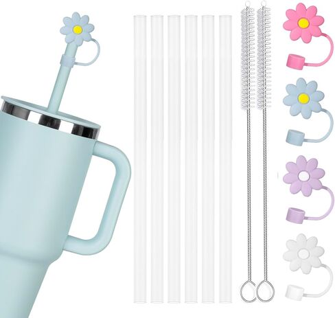 6 PCS Caps Cap for Hydroflask Tumbler 32 OZ و 40 OZ ، 0.4 في Silicone Straws Topper for Hydro Flask Press-In Lid ، Proof in Kuwait
