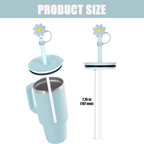 6 PCS Caps Cap for Hydroflask Tumbler 32 OZ و 40 OZ ، 0.4 في Silicone Straws Topper for Hydro Flask Press-In Lid ، Proof in Kuwait