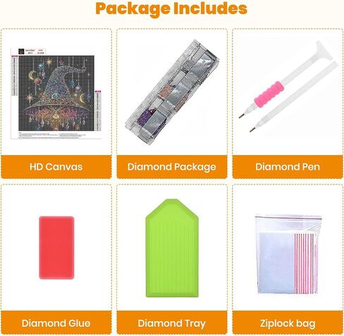 Genius maker Halloween Diamond Painting Kits for Adults, Witches 5D Diamond Art Kits for Beginners DIY Full Drill Gem Art Diamonds Painting Pictures DIY Crafts Kit for Wall Decor 12x16inch in Saudi Arabia