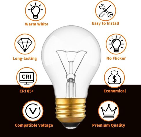 40 Watt Incandescent Light Bulbs,e26 Chandelier Bulbs, ge Light Bulbs 40 watt,Medium E26 Candelabra Base 40W Equivalent Incandescent Torpedo Tip Chandelier with Crystal Clear (6) in Kuwait