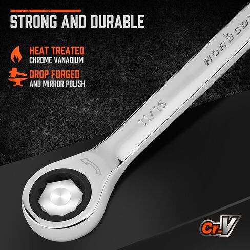 مجموعة مفاتيح الربط 26 قطعة | قياس و SAE | مجموعة Ratchet Wrchenches مع منظم | 72 الأسنان | Chrome Vanadium Steel | 6-19 مم و 1/4 "إلى 3/4" (13 قطعة متري و SAE) in Kuwait
