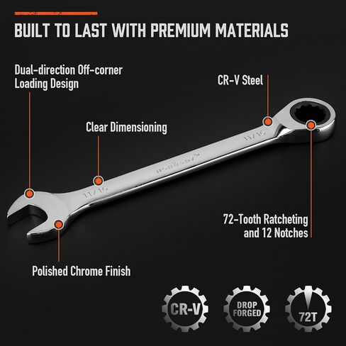 مجموعة مفاتيح الربط 26 قطعة | قياس و SAE | مجموعة Ratchet Wrchenches مع منظم | 72 الأسنان | Chrome Vanadium Steel | 6-19 مم و 1/4 "إلى 3/4" (13 قطعة متري و SAE) in Kuwait