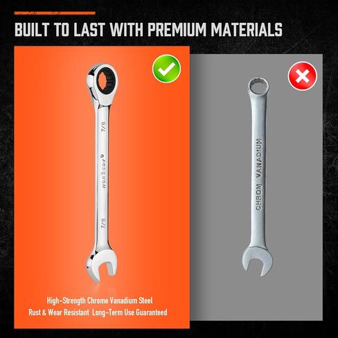 مجموعة مفاتيح الربط 26 قطعة | قياس و SAE | مجموعة Ratchet Wrchenches مع منظم | 72 الأسنان | Chrome Vanadium Steel | 6-19 مم و 1/4 "إلى 3/4" (13 قطعة متري و SAE) in Kuwait