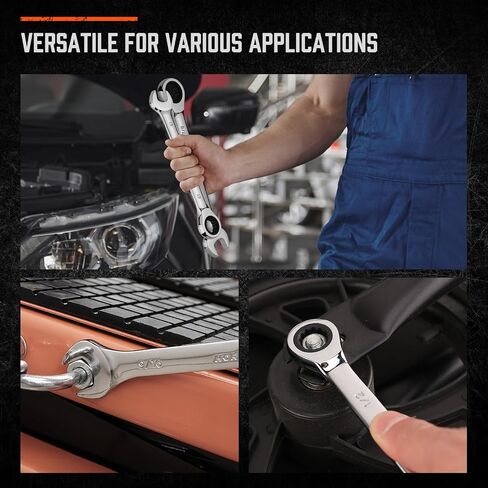 مجموعة مفاتيح الربط 26 قطعة | قياس و SAE | مجموعة Ratchet Wrchenches مع منظم | 72 الأسنان | Chrome Vanadium Steel | 6-19 مم و 1/4 "إلى 3/4" (13 قطعة متري و SAE) in Kuwait
