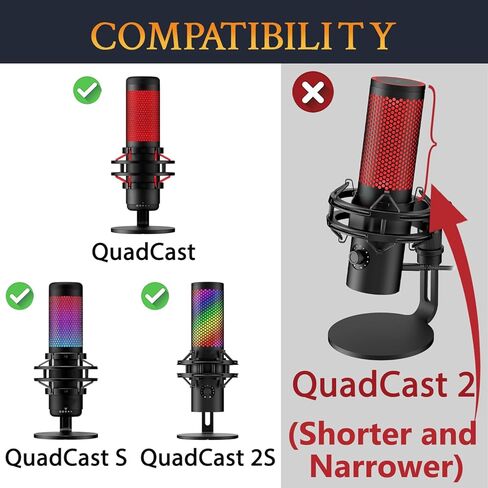 SOULWIT Protective Microphone Foam Cover Pop Filter for HyperX QuadCast/QuadCast S/QuadCast 2S Microphone Sets, WindScreen with High-Density Foam - Black in Kuwait