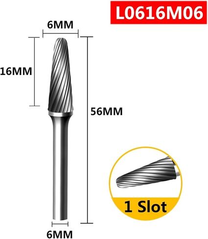 1Pcs L/LX Type Tungsten Carbide Rotary File Point Burr Die Grinder Abrasive Tools Drill Milling Metal Wood Carving Bit(L1633M06) in Saudi Arabia
