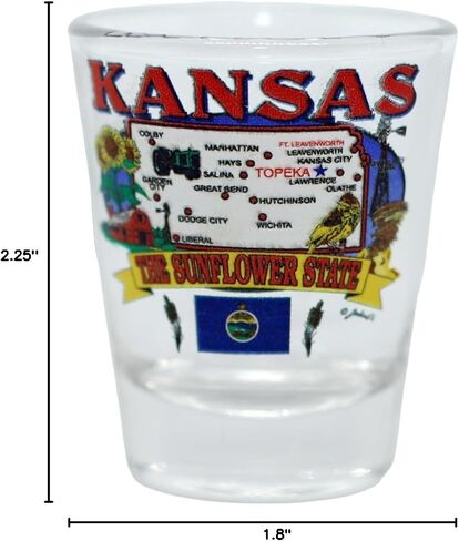 Kansas State Elements Map Shot Glass in Saudi Arabia