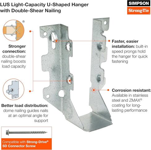 Simpson Strong-Tie LUS210 LUS Galvanized Face-Mount Joist Hanger for 2x10 (Pack of 50) in Saudi Arabia