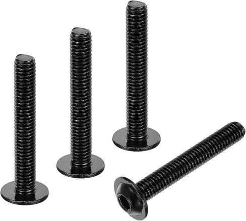 uxcell 100Pcs M3-0.5x8mm Flanged Button Head Socket Cap Screws, 304 Stainless Steel Socket Drive Fasteners Bolts, Fully Thread Machine Screws, Black in Saudi Arabia