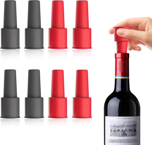 سدادات نبيذ من السيليكون 8 PC ، ختم محكم الإغلاق ، وقبعات زجاجة قابلة لإعادة الاستخدام لصودا البيرة الشمبانيا النبيذ ، والحفاظ in Kuwait