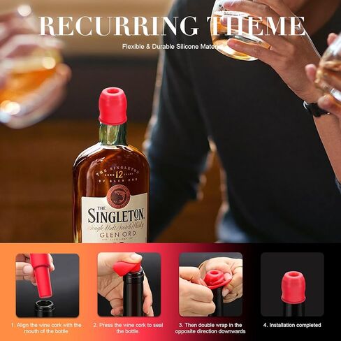 سدادات نبيذ من السيليكون 8 PC ، ختم محكم الإغلاق ، وقبعات زجاجة قابلة لإعادة الاستخدام لصودا البيرة الشمبانيا النبيذ ، والحفاظ in Kuwait