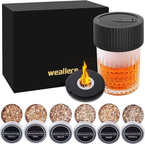 طقم Smoker Electric Whisky ، No Butane مطلوب (أخف مضمن) ، مجموعة مدخن كوكتيل قابلة لإعادة الشحن مع 6 نكهة رقاقة الخشب ، مجموعة مدخن المشروبات القديمة ، هدية مثالية للرجال ، الأب ، الزوج. in Saudi Arabia