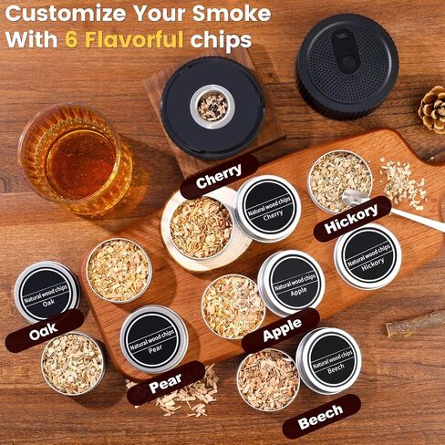 طقم Smoker Electric Whisky ، No Butane مطلوب (أخف مضمن) ، مجموعة مدخن كوكتيل قابلة لإعادة الشحن مع 6 نكهة رقاقة الخشب ، مجموعة مدخن المشروبات القديمة ، هدية مثالية للرجال ، الأب ، الزوج. in Saudi Arabia