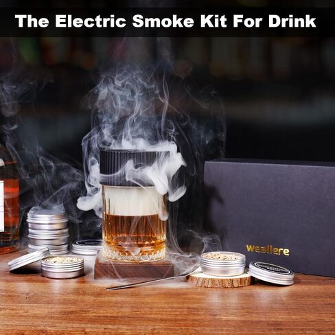 طقم Smoker Electric Whisky ، No Butane مطلوب (أخف مضمن) ، مجموعة مدخن كوكتيل قابلة لإعادة الشحن مع 6 نكهة رقاقة الخشب ، مجموعة مدخن المشروبات القديمة ، هدية مثالية للرجال ، الأب ، الزوج. in Saudi Arabia