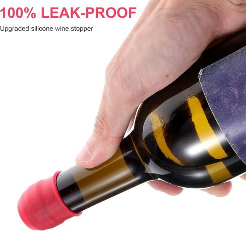 6pcs سدادة النبيذ من السيليكون ، سدادة زجاجة النبيذ سدادة قابلة لإعادة الاستخدام سدادات لخمور الزجاجات سدادات سدادات الختم النبيذ لأغطية البارات المطبخ البيرة الشمبانيا. in Kuwait