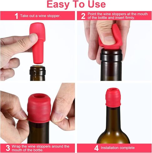 6pcs سدادة النبيذ من السيليكون ، سدادة زجاجة النبيذ سدادة قابلة لإعادة الاستخدام سدادات لخمور الزجاجات سدادات سدادات الختم النبيذ لأغطية البارات المطبخ البيرة الشمبانيا. in Kuwait