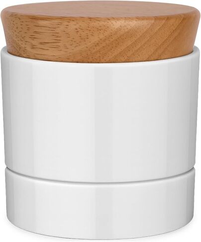 French Butter Dish,Samseel Porcelain Butter Crock with Water Line and Thick Wooden Lid, a Countertop Butter Keeper for Spreadable,Matte Black in Saudi Arabia