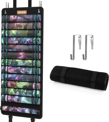 حقيبة تخزين أنبوب Playmat ، حامل معلق Playmat ل MTG مع 2 خطاف ، يناسب 12+1 لعبة لعبة اللعب مع فتحات بلاستيكية شفافة ، مثالية للعب السحر - حالة محمولة ل TCG/RPG حصيرة in Kuwait