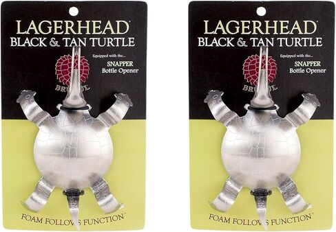 HIC Kitchen Brutul Black and Tan Turtle Beer Peer Tool ، الفولاذ المقاوم للصدأ ، مجموعة من 2 in Kuwait