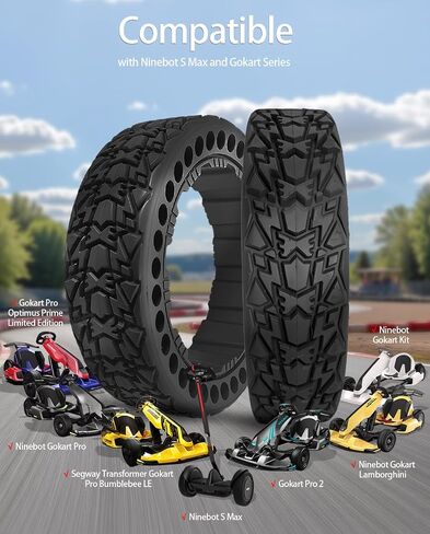 10x2.75 Off Road Gokart Tyre ، إطارات خلفية الانجراف الملائمة لـ Ninebot بواسطة Segway Gokart Pro/Pro 2 Gokart Series ، Scooter Ninebot S Max ذاتيًا ، Go Kart Kit Recbit Parts ، Wear Resistance ، 2pcs in Kuwait
