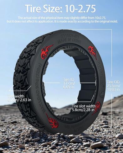 10x2.75 Off Road Gokart Tyre ، إطارات خلفية الانجراف الملائمة لـ Ninebot بواسطة Segway Gokart Pro/Pro 2 Gokart Series ، Scooter Ninebot S Max ذاتيًا ، Go Kart Kit Recbit Parts ، Wear Resistance ، 2pcs in Kuwait