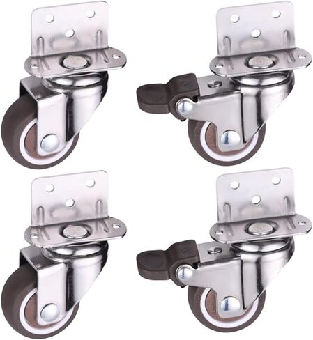 عجلات الأثاث العجلة المطاط L النوع 1/1.25/1.5/2 بوصة دوار كتم الصوت العجلات 4pcs (ب ، 1.25 بوصة) in Saudi Arabia