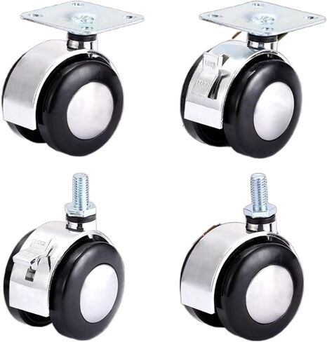 Chair Wheel Heavy Duty Furniture Caster 2inch M8 Screw Plate Alloy Swivel Castor Wheels Trolley 1Pcs(Screw Without Brake) in Saudi Arabia