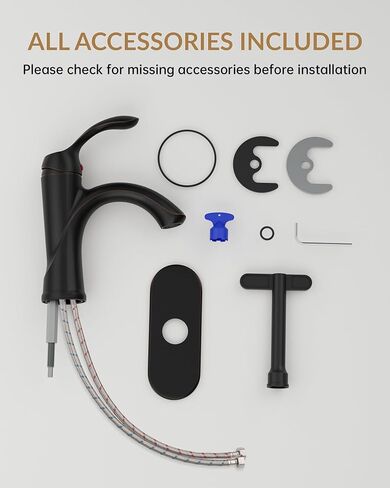 Oil Rubbed Bronze Bathroom Sink Faucet 1 Hole Single Handle Bathroom Faucets Farmhouse RV Lavatory Vanity with Pop Up Drain Parts with Overflow in Kuwait