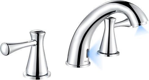 صنبور الحمام بلا لمس للاثابة 3 ثقوب مع 3 مقابض ، والتحكم في درجة الحرارة وتدفق المياه القابلة للتعديل ، وأوضاع تحريض قصيرة وطويلة ، مستشعر حركة السيارات المصنوعة من النيكل صنبور مجموعة 29180 in Kuwait