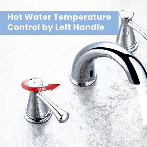 صنبور الحمام بلا لمس للاثابة 3 ثقوب مع 3 مقابض ، والتحكم في درجة الحرارة وتدفق المياه القابلة للتعديل ، وأوضاع تحريض قصيرة وطويلة ، مستشعر حركة السيارات المصنوعة من النيكل صنبور مجموعة 29180 in Kuwait