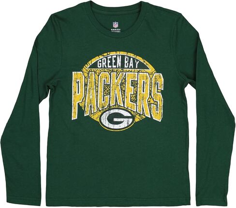 Outerstuff NFL Boys Youth (8-18) Long Sleeve Wordmark و Logo Graphic T-Shirt in Saudi Arabia
