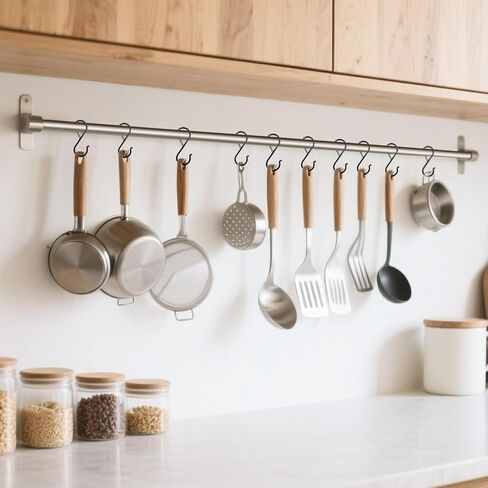 9 Pcs S Hooks for Hanging, 3.5 inch Heavy Duty S Hook of Metal for Clothes Rails, Closet Hooks with 0.5-inch Safety Buckle, S Hook for Hanging Plants, Kitchen Utensil, Pots, Pans, Bags in Saudi Arabia