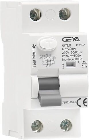 GEYA Electromagnetic Residual Current Circuit Breaker Type A ELCB RCD RCCB (2P-40A-30mA) in Kuwait