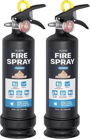 PLEMO Fire Extinguisher For Home Water-Based with Easy-Grip Quick Release Handle for the Kitchen, Office, Car, and Garage, 34 Fl. Oz, Model FS1000G, 2-Pack in Kuwait