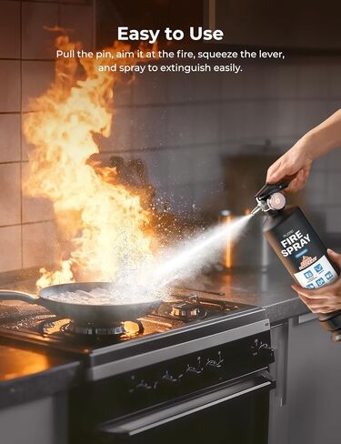 PLEMO Fire Extinguisher For Home Water-Based with Easy-Grip Quick Release Handle for the Kitchen, Office, Car, and Garage, 34 Fl. Oz, Model FS1000G, 2-Pack in Kuwait