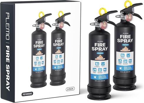 PLEMO Fire Extinguisher For Home Water-Based with Easy-Grip Quick Release Handle for the Kitchen, Office, Car, and Garage, 34 Fl. Oz, Model FS1000G, 2-Pack in Kuwait