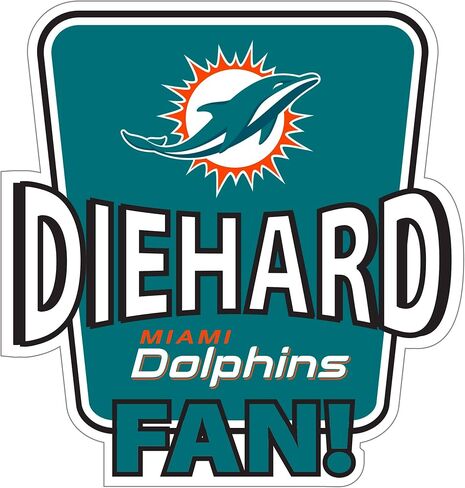Siskiyou Sports NFL Miami Dolphins Die-Hard Fan Auto Secal ، ألوان الفريق ، حجم واحد in Saudi Arabia
