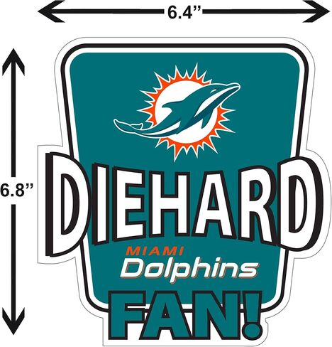 Siskiyou Sports NFL Miami Dolphins Die-Hard Fan Auto Secal ، ألوان الفريق ، حجم واحد in Saudi Arabia