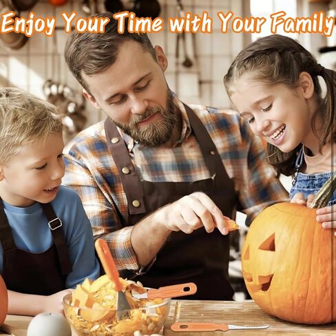 طقم نحت اليقطين ، 10 مساءً محترفة نحت من الفولاذ المقاوم للصدأ من الفولاذ المقاوم للصدأ مع علبة حمل ، وأداة نحت النحت على الجانب المزدوج لزينة الهالوين ، وآمنة ودائمة للأطفال البالغين in Kuwait