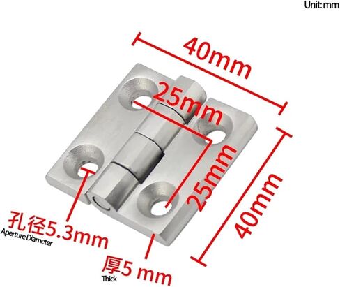 304 مفصلات كثيفة من الفولاذ المقاوم للصدأ 1pcs (40 × 40 × 5 مم) in Saudi Arabia