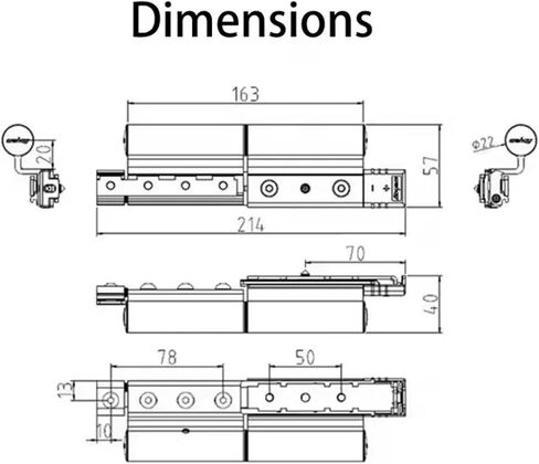 Adjustable Heavy Duty Door Hinges A380 Aluminum Alloy 20mm Groove 1Pcs(Left Black) in Saudi Arabia