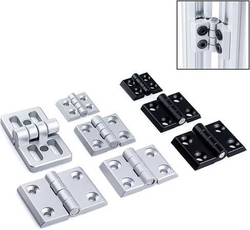 2020 3030 4040 4545 زنك سبيكة المفصلات ملحق ملف تعريف الألومنيوم 5/10pcs (2020 Silver (10pcs)) in Kuwait