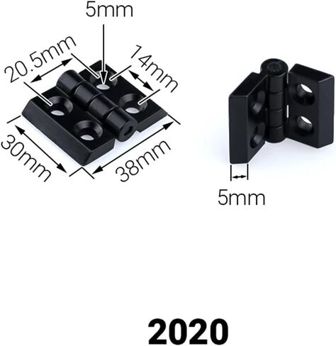 2020 3030 4040 4545 زنك سبيكة المفصلات ملحق ملف تعريف الألومنيوم 5/10pcs (2020 Silver (10pcs)) in Kuwait