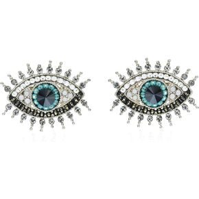 925 Sterling Silver Crystal Evil Eye Stud Earrings Pendant Necklace Protection Jewelry for Women