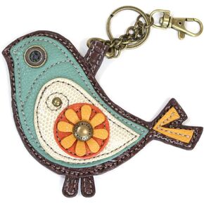 Chala Teal Green Bird Coin Purse/Key Fob