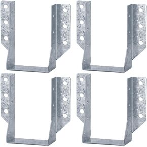 4 Pcs Hot Dip Galvanized Face-Mount Joist Hanger for 6x10 Post,2.8mm Thickness (12 Gauge) Joist Hanger Structural-Connectors,Inner Width:140mm(5½ inches) in Saudi Arabia
