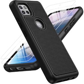 BNIUT for Motorola One 5G Ace (One 5G UW Ace) Case: Dual Layer Protective Heavy Duty Cell Phone Cover Shockproof Rugged with Non Slip Textured - Military Protection Bumper - 6.7inch (Black Green)