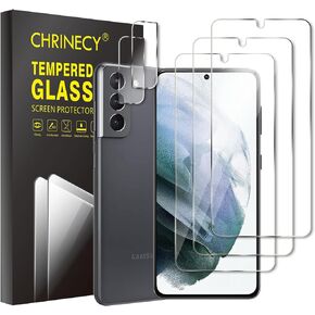 [4 Pack] 2 Pack Privacy Screen Protector for Samsung Galaxy S21 5G with 2 Pack Camera Lens Protector, 9H Hardness Anti Spy Tempered Glass Screen Protector
