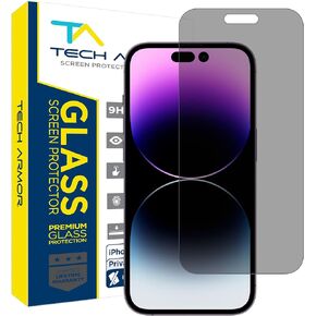 مجموعة واحدة من واقي الشاشة الزجاجي الباليستي للخصوصية من Tech Armor متوافق مع هاتف Apple NEW iPhone 14 Pro Max 5G 6.7 بوصة من الزجاج المقسى 2022 in Kuwait
